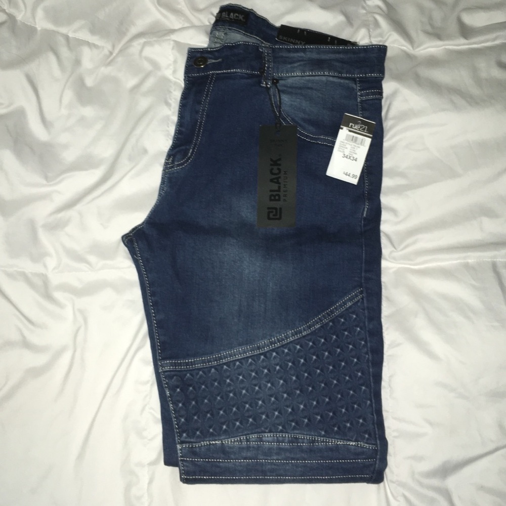 Premium studded moto biker jean